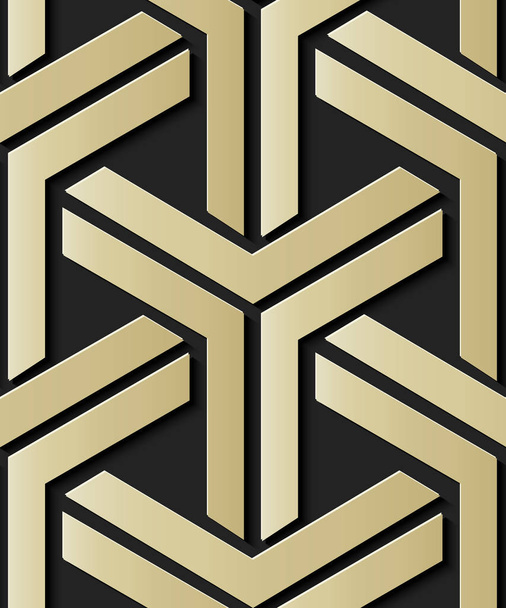 シームレスな救済の彫刻装飾レトロ パターン三角形ポリゴン ジオメトリのフレーム チェーン クロス。グリーティング カードや背景のテンプレート デザインに最適 - ベクター画像