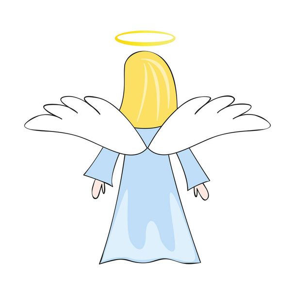 Boże Narodzenie anioły little girl kreskówki - Wektor, obraz