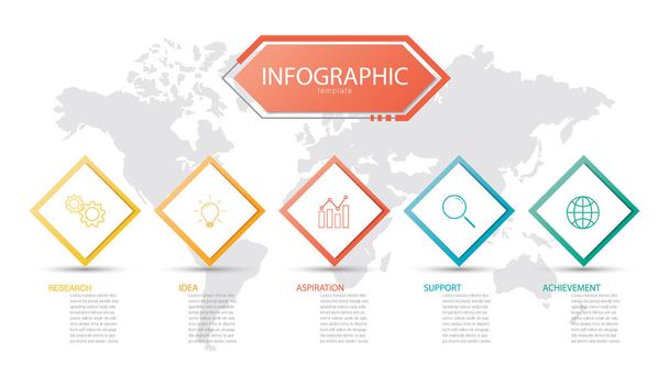 presentation business info-graphic template, abstract infographics number options template,used for web design, business step options, banner. Vector illustration. - Διάνυσμα, εικόνα