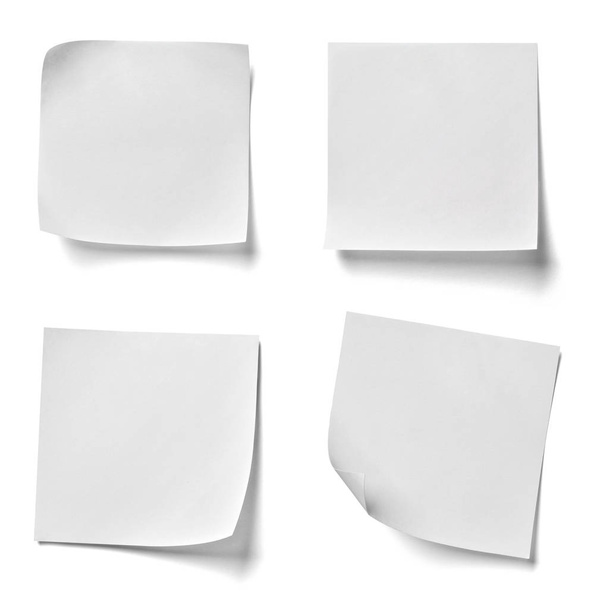 collection of  various note papers on white background. each one is shot separately - Fotó, kép