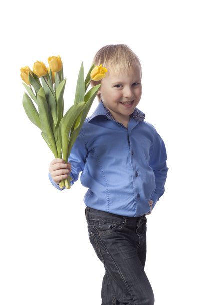 boy with flower - Foto, Imagen