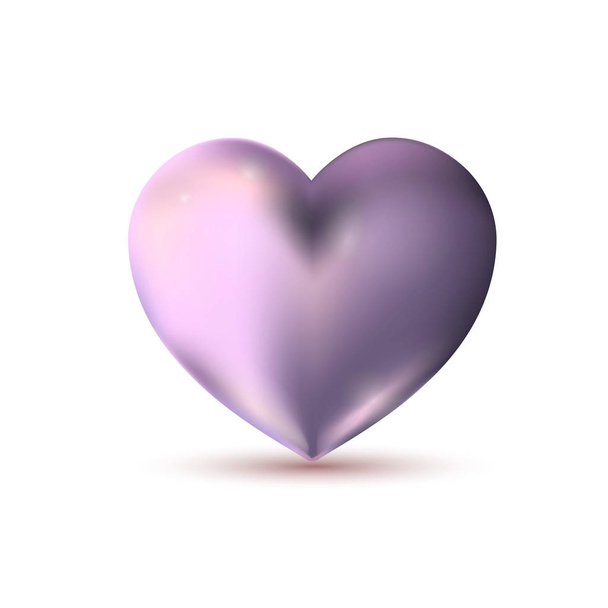 Vector illustration of a realistic silver heart - Vector, Image