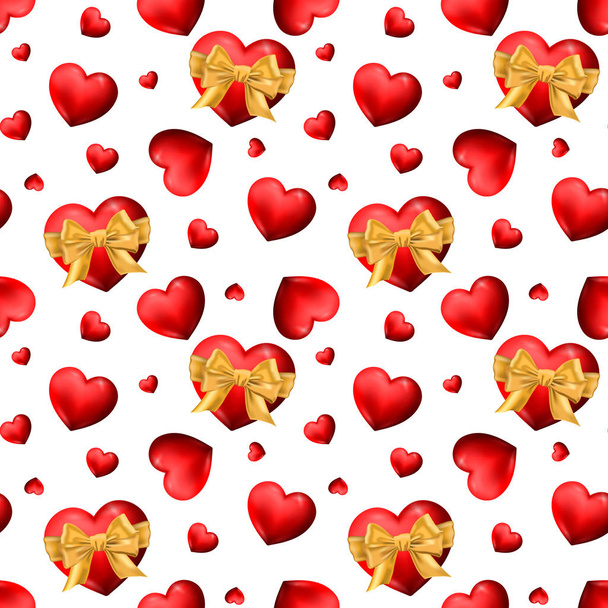 Seamless pattern with hearts. Vector illustration - Vector, Image