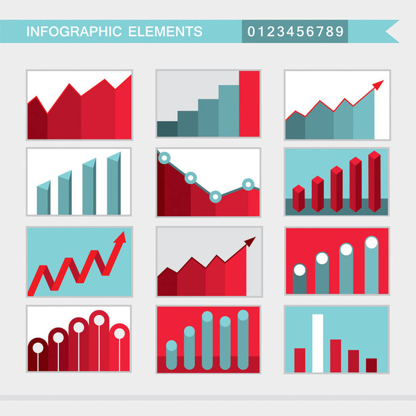 Infographic elementen grafieken, grafiek, diagram vectorillustratie - Vector, afbeelding