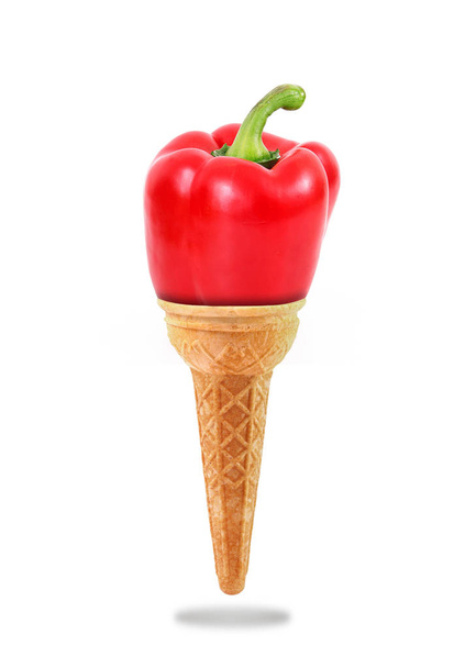 a Delicious ice cream cone with pepper taste - Фото, изображение