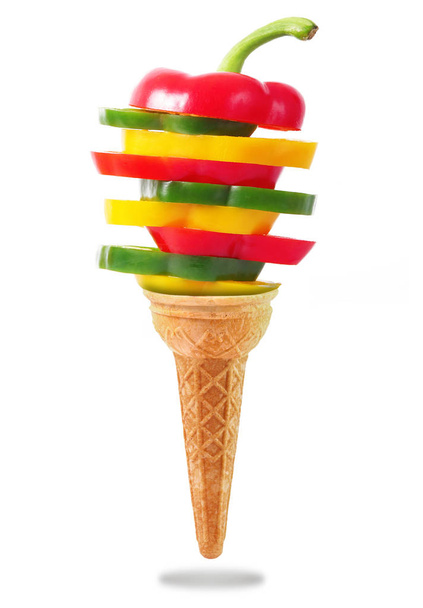 a Delicious ice cream cone with pepper taste - Photo, Image