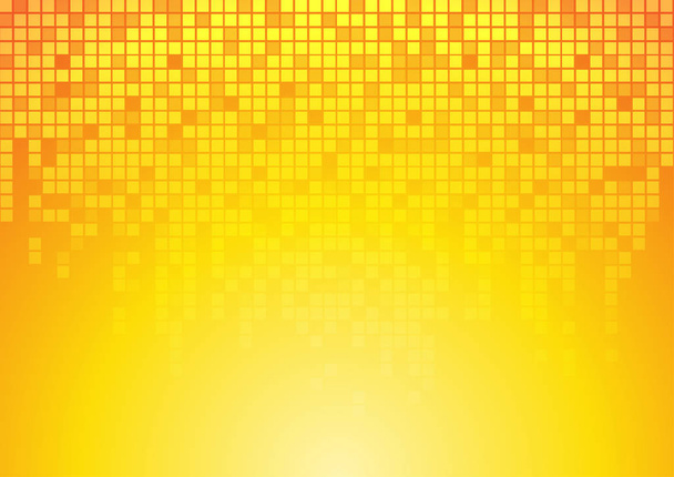 Vector : Abstract square on yellow and orange background - Vector, Image