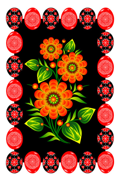 Pisanka kwiat ornament ukraińskiej Ukraina - Wektor, obraz
