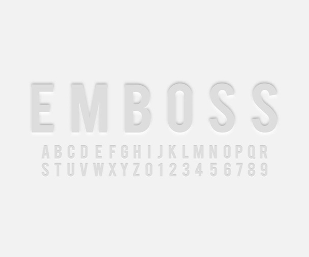 lettertype emboss effect vector - Vector, afbeelding
