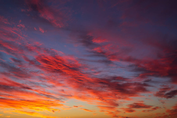 Dramatic sunset or sunrise sky with clouds background - Photo, Image