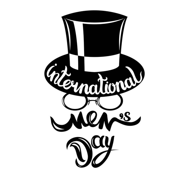 lettering for International Mens Day for decoration and covering on the black background. - Vector, Image
