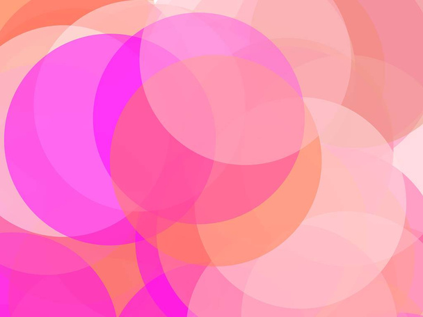 Abstract minimalist pink illustration with circles useful as a background - Photo, Image