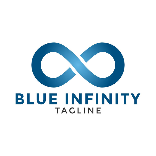 Vetor de modelo de ícone de logotipo de infinito azul
 - Vetor, Imagem