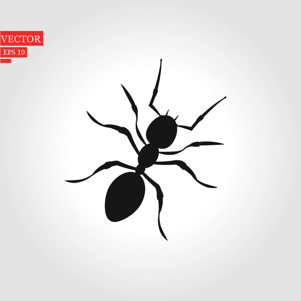Μυρμήγκι διάνυσμα σιλουέτα. Έντομο στο μαύρο και άσπρο έννοια. - Διάνυσμα, εικόνα