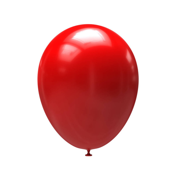Red balloon isolated on white background. 3d illustration - Valokuva, kuva