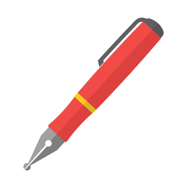 Ikona webové červené pero, vektorové ilustrace v karikatuře stylu - Vektor, obrázek