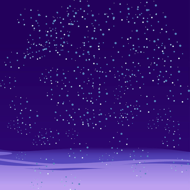 Tło z padającego śniegu na nocnym niebie. Zima tapeta transparent, pozdrowienie, Boże Narodzenie i nowy rok karty, zaproszenia, pocztówka - Wektor, obraz