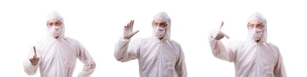Ember a védőöltözet elszigetelt fehér background - Fotó, kép