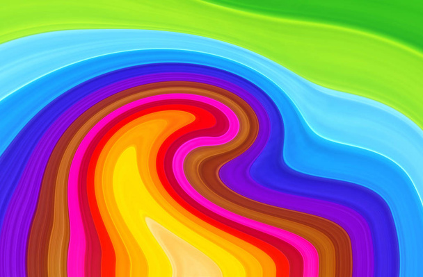 Яркий абстрактный фон размытых кудрявых красочных полос
 - Фото, изображение