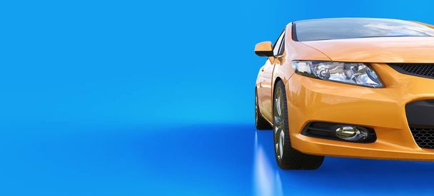 Naranja pequeño coche deportivo coupé. renderizado 3d
 - Foto, imagen