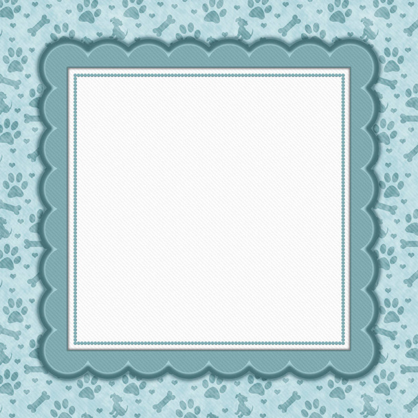 Modèle de chien sarcelle et blanc avec bordure carrée avec espace de copie pour votre message
 - Photo, image