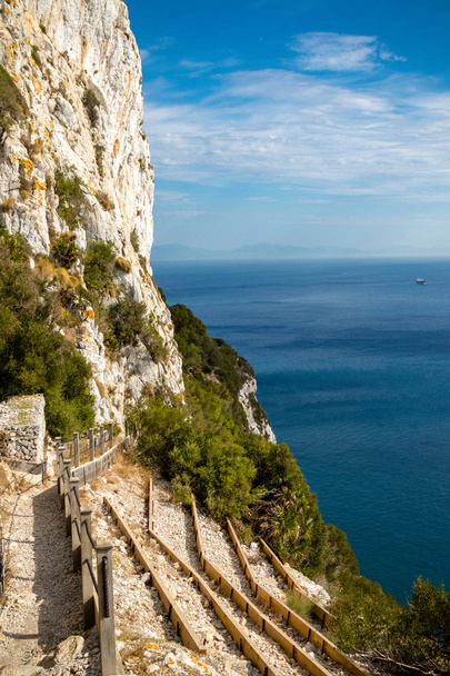 A footpath on the Rock of Gibraltar. Gibraltar is a British Overseas Territory located on the southern tip of Spain - Fotó, kép