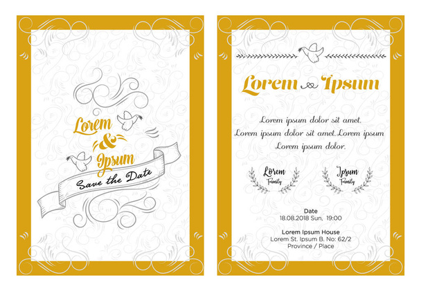 Esküvői meghívó kártya sablon  - Fotó, kép