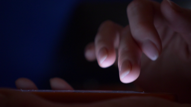 close-up, womans fingers on the touchscreen of the smartphone. woman uses a mobile phone - Footage, Video