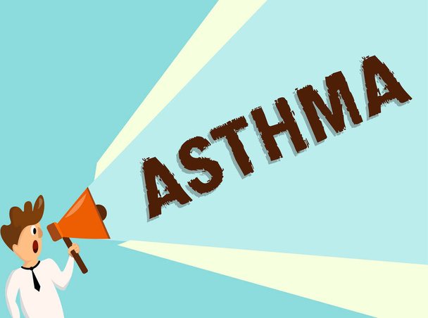 Koncepční rukopis ukazující astma. Obchodní foto text Respirační stav označený křečemi v průduchách plic - Fotografie, Obrázek