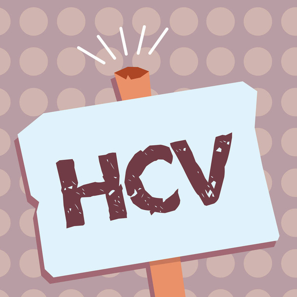Escritura manual conceptual que muestra Hcv. Texto de la foto comercial Agente infeccioso que causa la inflamación del hígado Infección viral
 - Foto, imagen