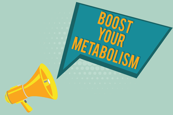 Text sign showing Boost Your Metabolism. Conceptual photo Increase the efficiency in burning body fats - Photo, Image