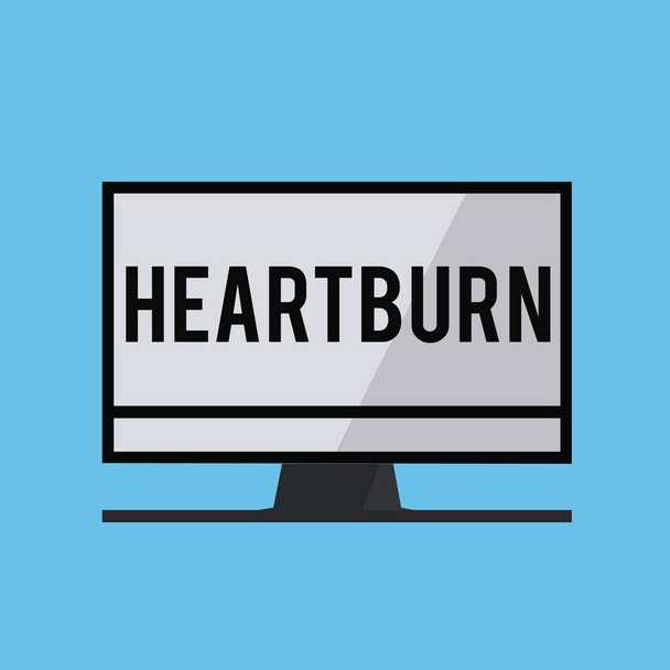 Signe texte montrant Heartburn. Photo conceptuelle Irritation de l'œsophage Reflux acide Douleurs brûlantes dans la poitrine
 - Photo, image
