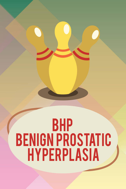 Handgeschreven tekst Bhp goedaardige Prostatic Hyperplasia. Begrip betekenis Noncancerous prostaat uitbreiding - Foto, afbeelding