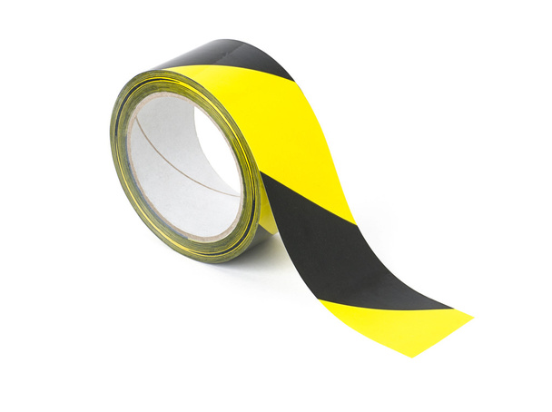Rollo de cinta de precaución amarilla y negra
 - Foto, imagen