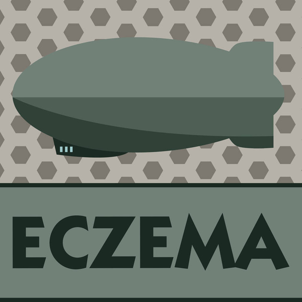 Texte écrit Eczéma. Concept d'affaires pour État de la peau marqué par des plaques irritantes et enflammées Dermatite atopique
 - Photo, image