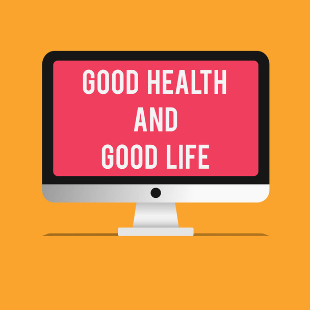Writing note showing Good Health And Good Life. Business photo showcasing Health is a resource for living a full life - Photo, Image