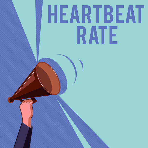 Tekst teken weergegeven: Heartbeat tarief. Conceptuele foto gemeten door het aantal keren dat het hart per minuut contracten - Foto, afbeelding