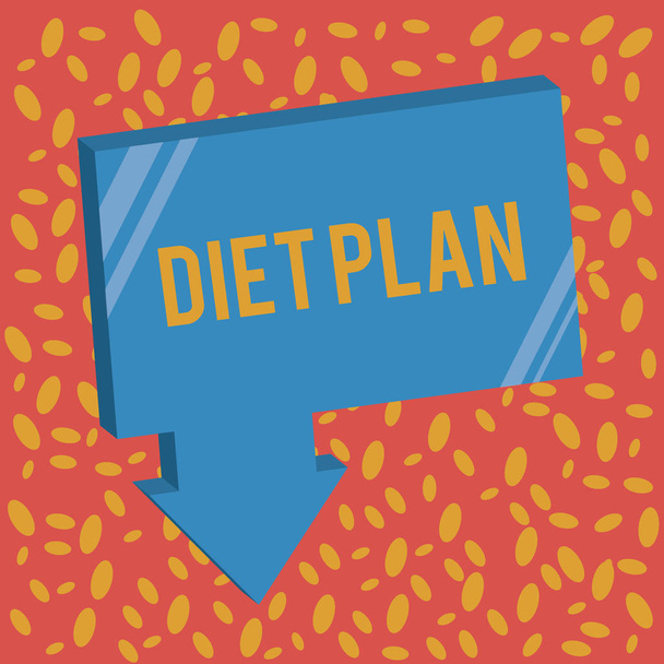 Írásbeli Megjegyzés mutatja a diéta tervet. Bemutató felhasználásának konkrét bevitel táplálkozási, egészségügyi analysisagement okokból üzleti fotó - Fotó, kép
