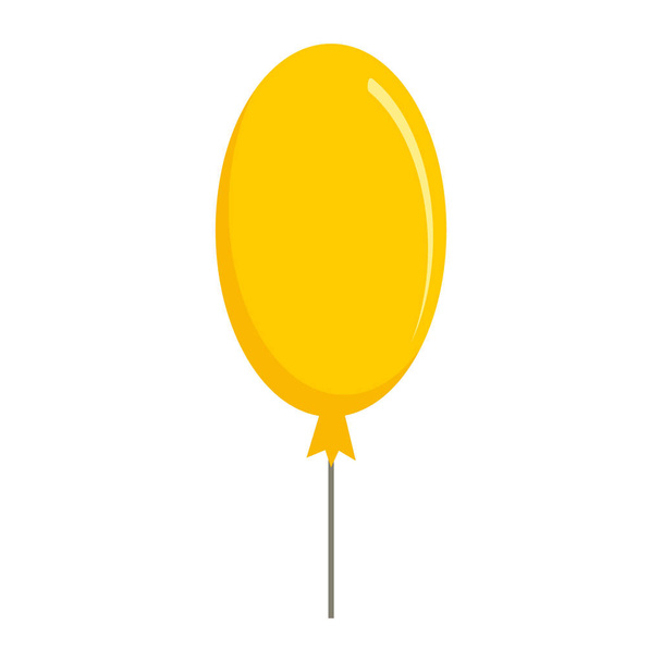 Yellow balloon icon, flat style - Vektor, kép