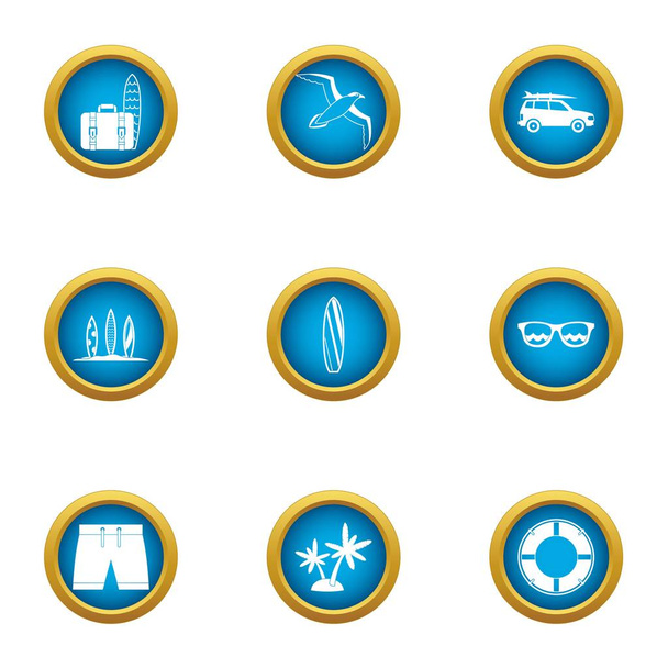 Visitor icons set, flat style - Vector, Imagen