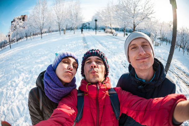 Selfie of three friends. - Photo, Image