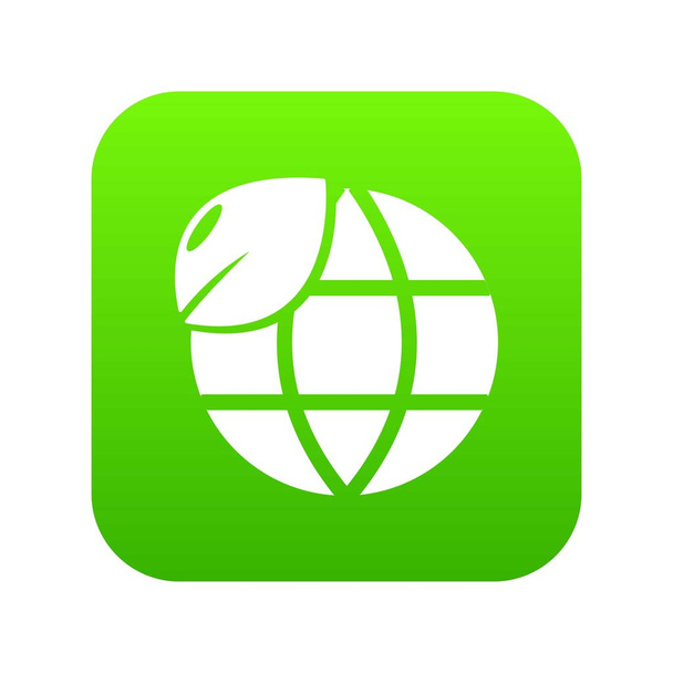 Ecology earth globe icon green vector - Vektori, kuva