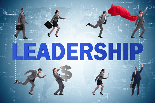 Έννοια της ηγεσίας με πολλές υποθέσεις και καταστάσεις - Φωτογραφία, εικόνα