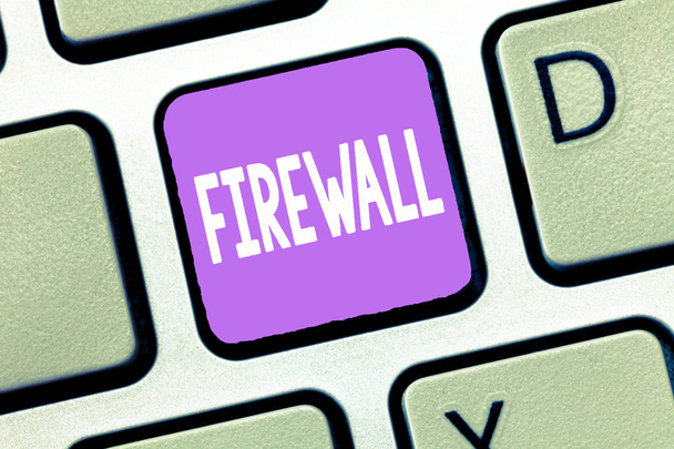 Handwriting text Firewall. Concept meaning protect network or system from unauthorized access with firewall - Photo, Image