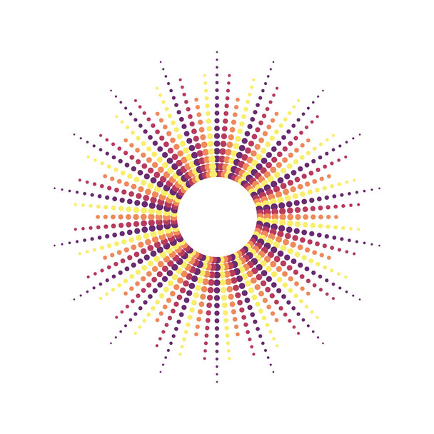 Dots drawing of rays of the sun in vintage style. Esp10 - Vector, Image