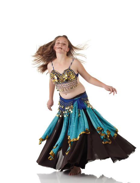 Young Caucasian belly dancing girl - Fotó, kép