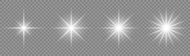 Sada zářící světelný efekt a hvězd. Zářící hvězda. Eps10 - Vektor, obrázek