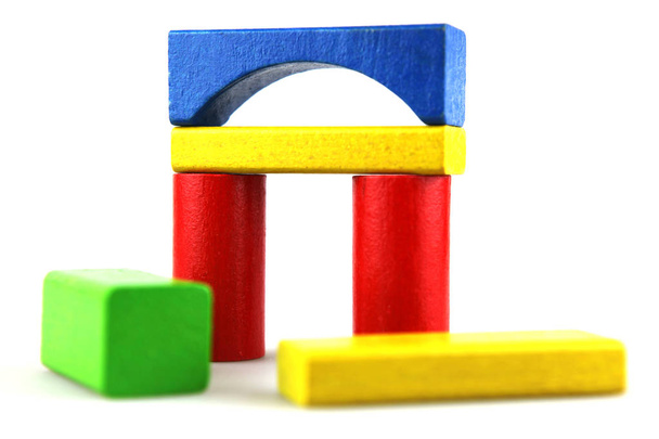 Children's wooden blocks for play. - Photo, Image