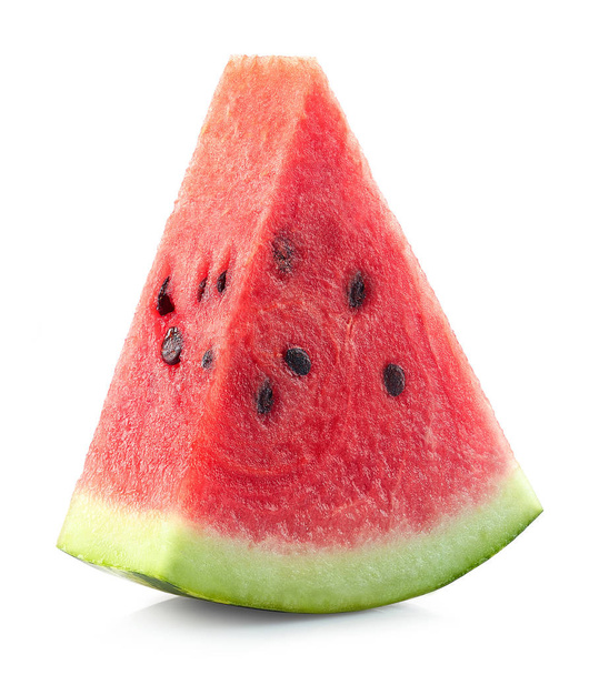 eine Scheibe frische reife Wassermelone isoliert auf weißem Hintergrund - Foto, Bild