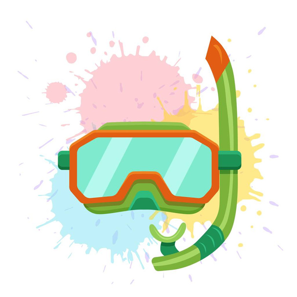 Snorkeling and diving center vector logo illustration - Vecteur, image